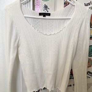 Kendall and Kylie white pointelle top